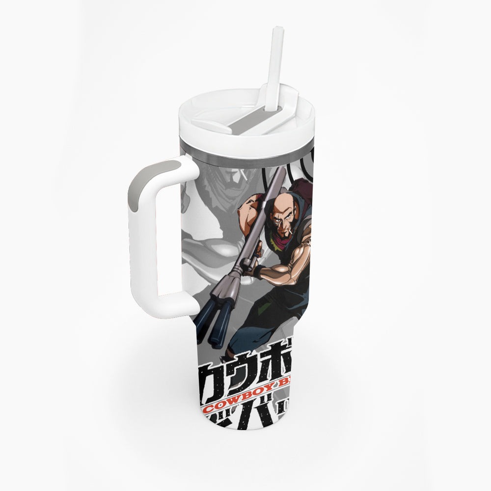 Jet Black Cowboy Bebop Tumbler With Handle Anime Style TS04 Jet Black Cowboy Bebop Tumbler With Handle Anime Style TS04