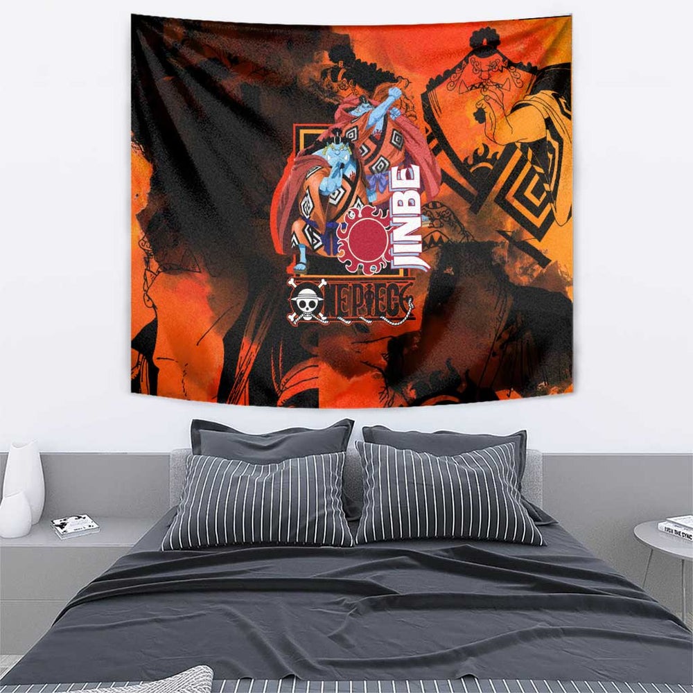 Jinbe One Piece Red and Black Theme Tumbler With Handle with Sun Pirates Emblem and Karate Pose Design TS04