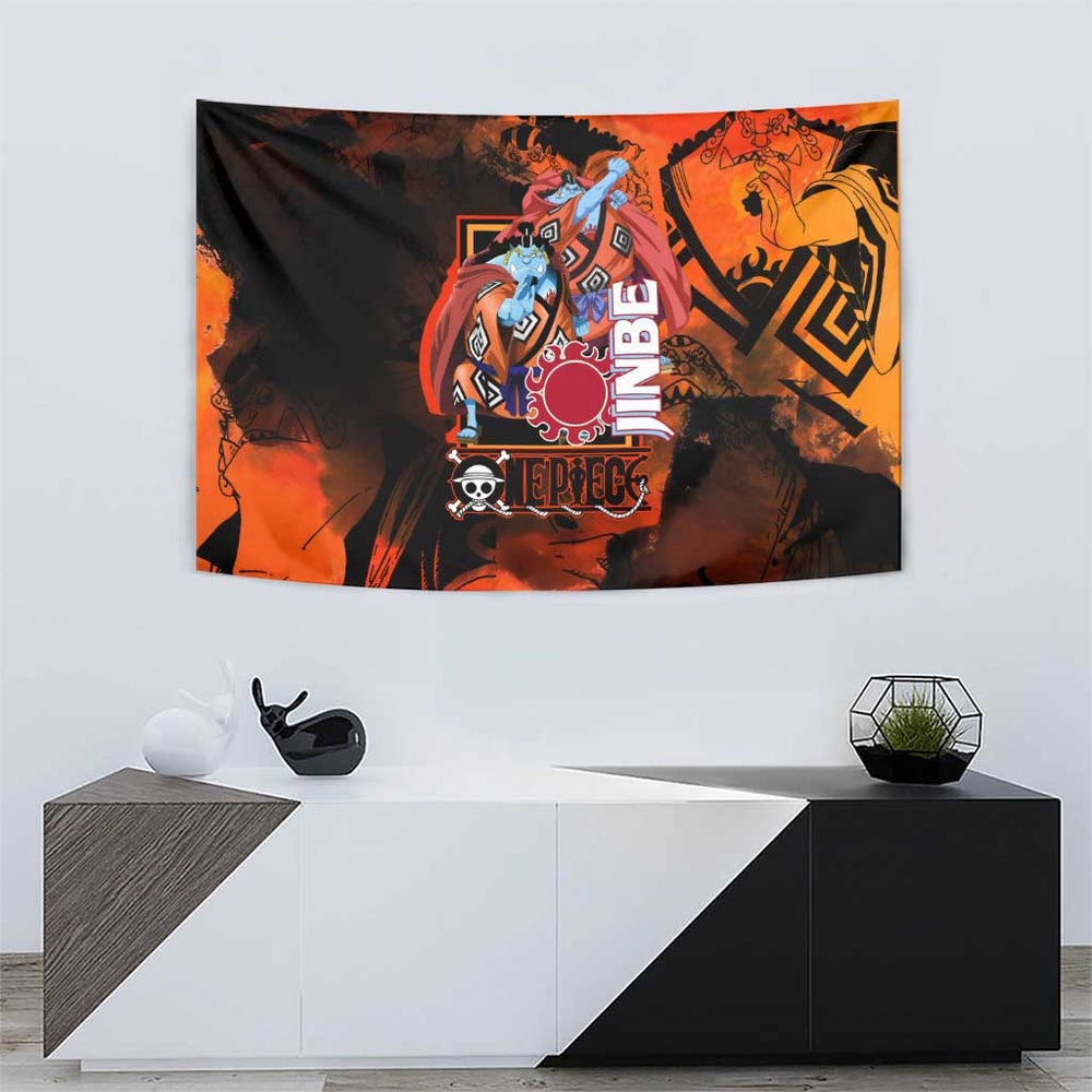 Jinbe One Piece Red and Black Theme Tumbler With Handle with Sun Pirates Emblem and Karate Pose Design TS04
