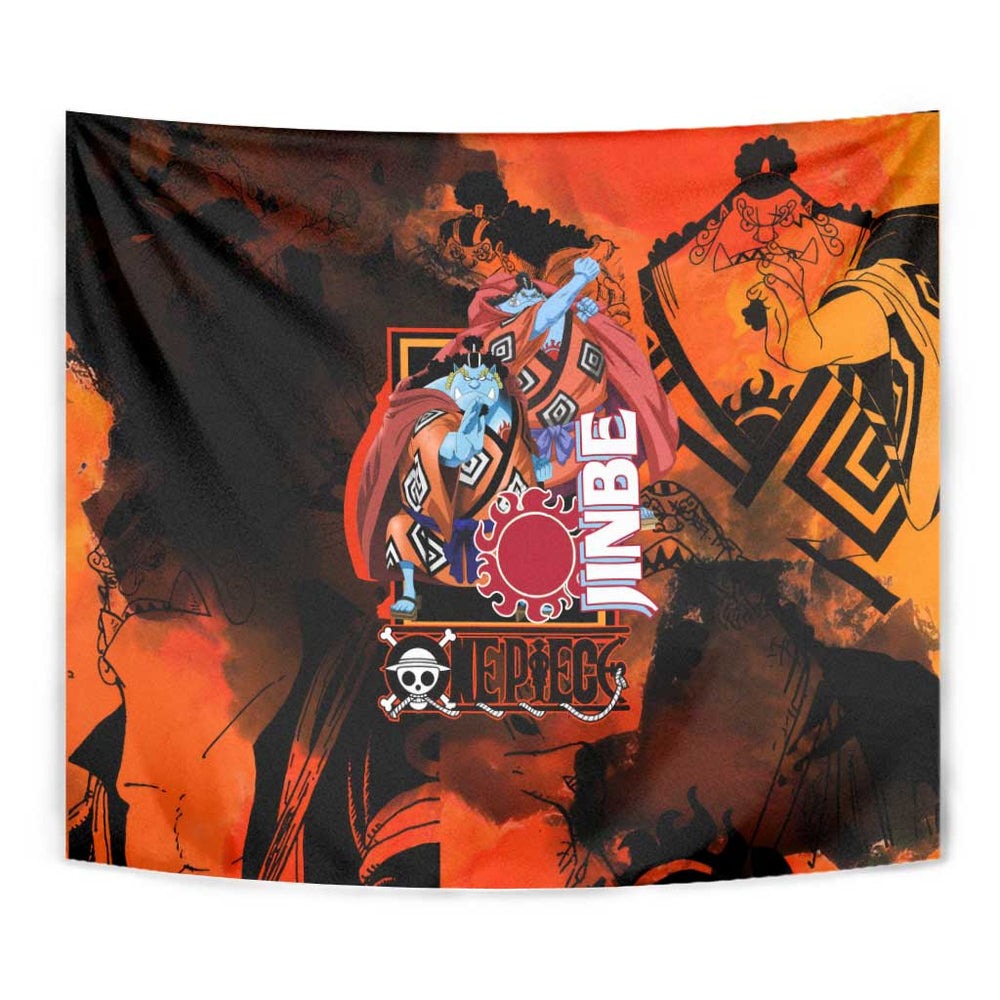 Jinbe One Piece Red and Black Theme Tumbler With Handle with Sun Pirates Emblem and Karate Pose Design TS04