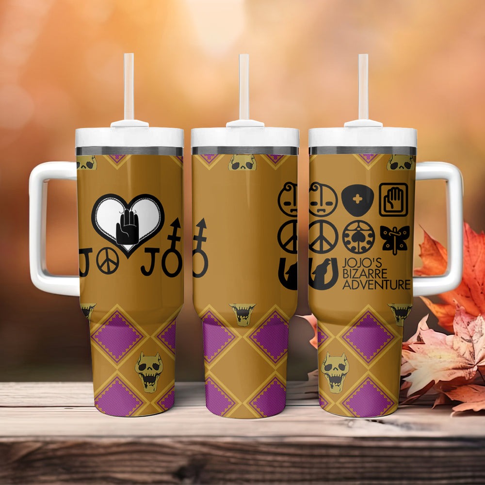 JJBA Symbols Tumbler With Handle JJBAs TS04 JJBA Symbols Tumbler With Handle JJBAs TS04