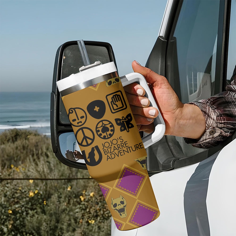 JJBA Symbols Tumbler With Handle JJBAs TS04 JJBA Symbols Tumbler With Handle JJBAs TS04