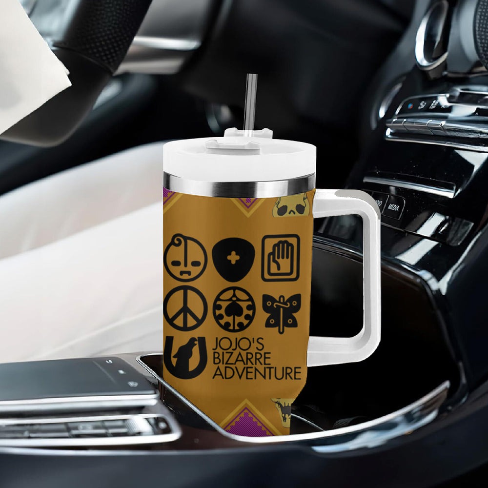 JJBA Symbols Tumbler With Handle JJBAs TS04 JJBA Symbols Tumbler With Handle JJBAs TS04