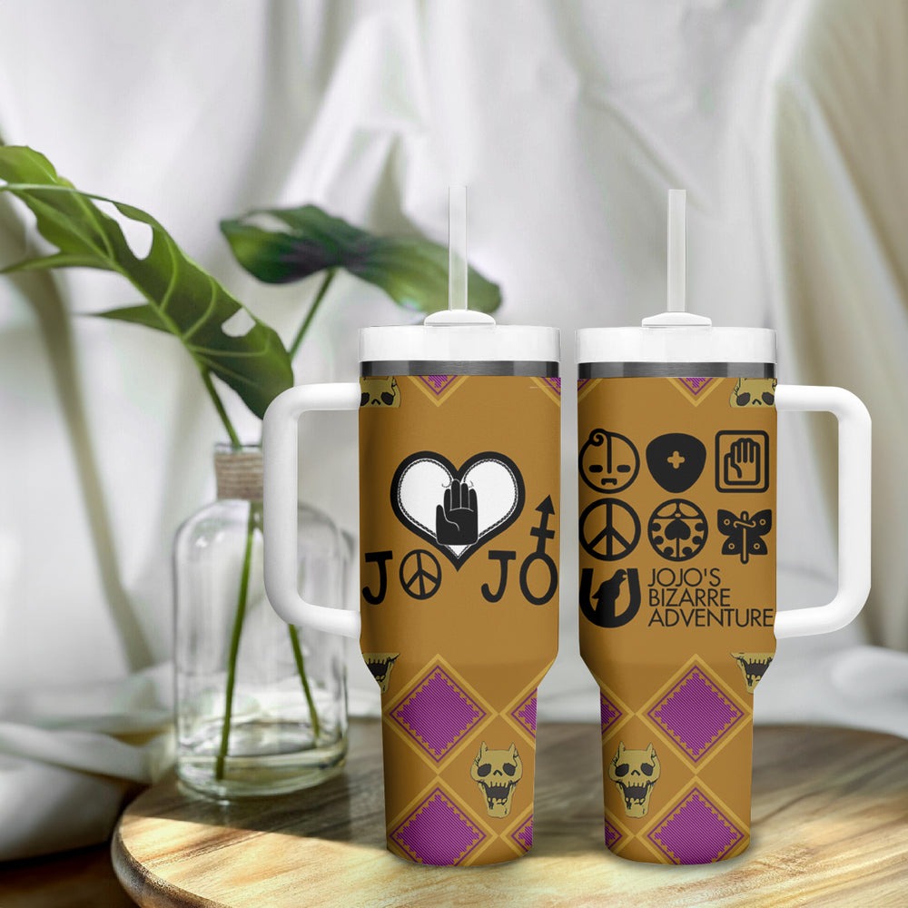 JJBA Symbols Tumbler With Handle JJBAs TS04 JJBA Symbols Tumbler With Handle JJBAs TS04