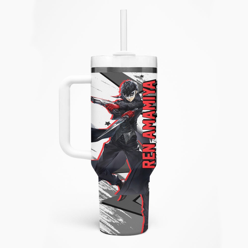 Joker Persona Tumbler With Handle Anime Mix Polygon Cyber Style TS04 Joker Persona Tumbler With Handle Anime Mix Polygon Cyber Style TS04