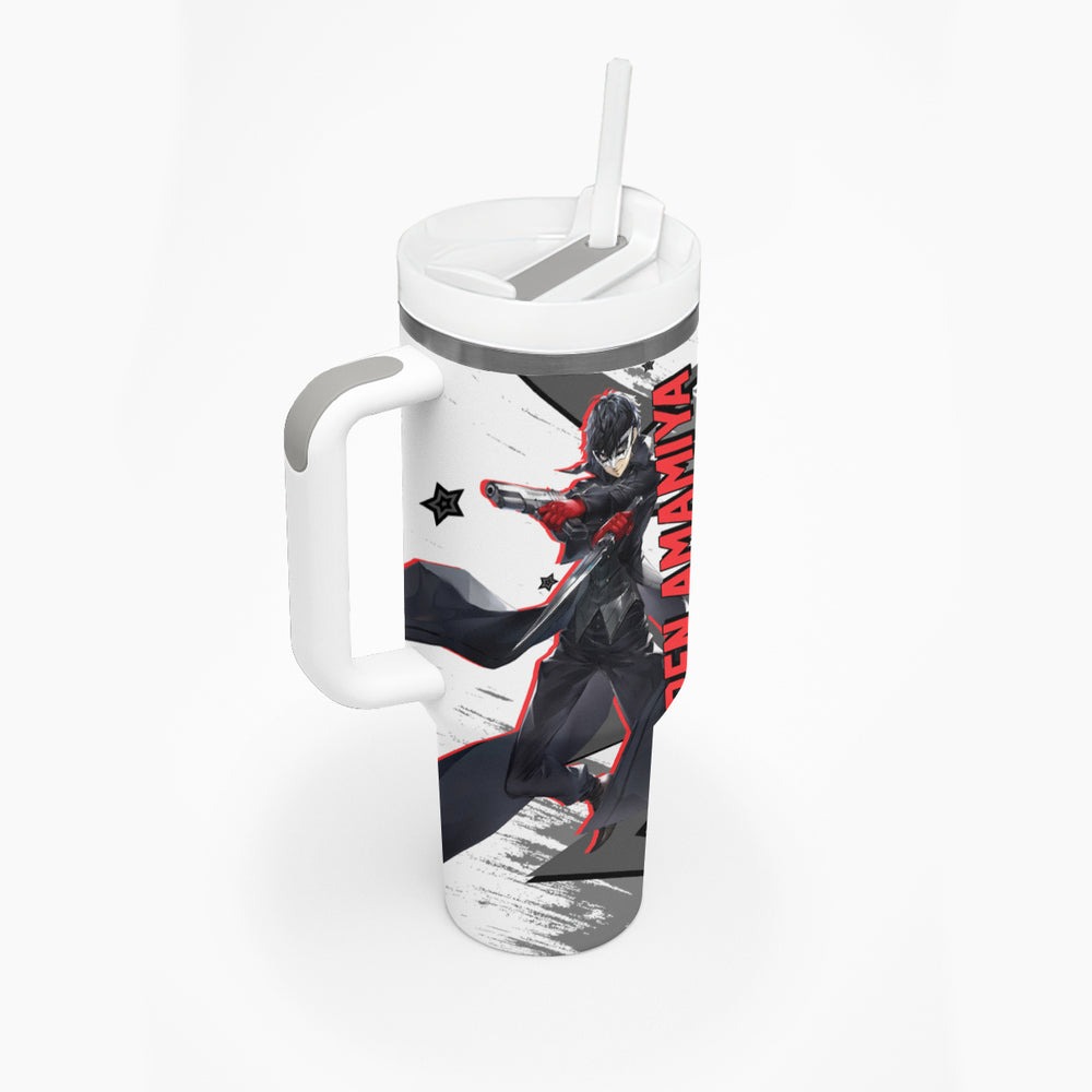 Joker Persona Tumbler With Handle Anime Mix Polygon Cyber Style TS04 Joker Persona Tumbler With Handle Anime Mix Polygon Cyber Style TS04