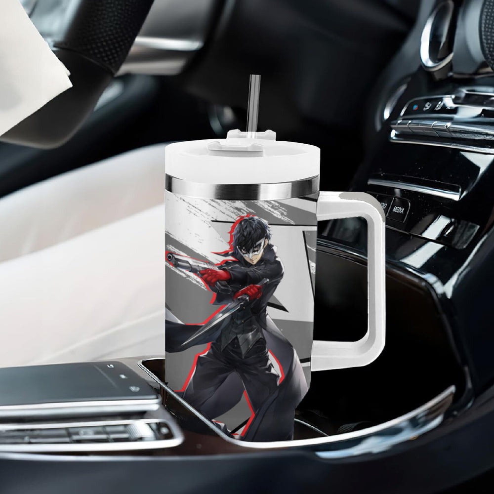Joker Persona Tumbler With Handle Anime Mix Polygon Cyber Style TS04 Joker Persona Tumbler With Handle Anime Mix Polygon Cyber Style TS04