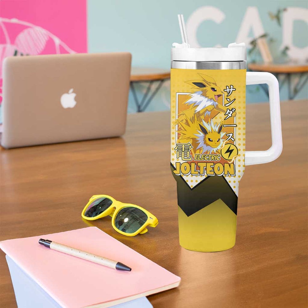 Jolteon from Poké Tumbler With Handle with Electric Type Thunderbolt and Speed Design TS04