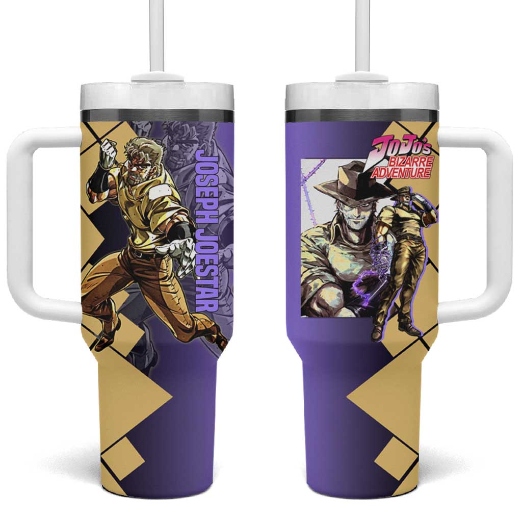 Joseph Joestar JoJo's Bizarre Adventure Tumbler With Handle with Hamon Pose and Strategic Battle Design TS04