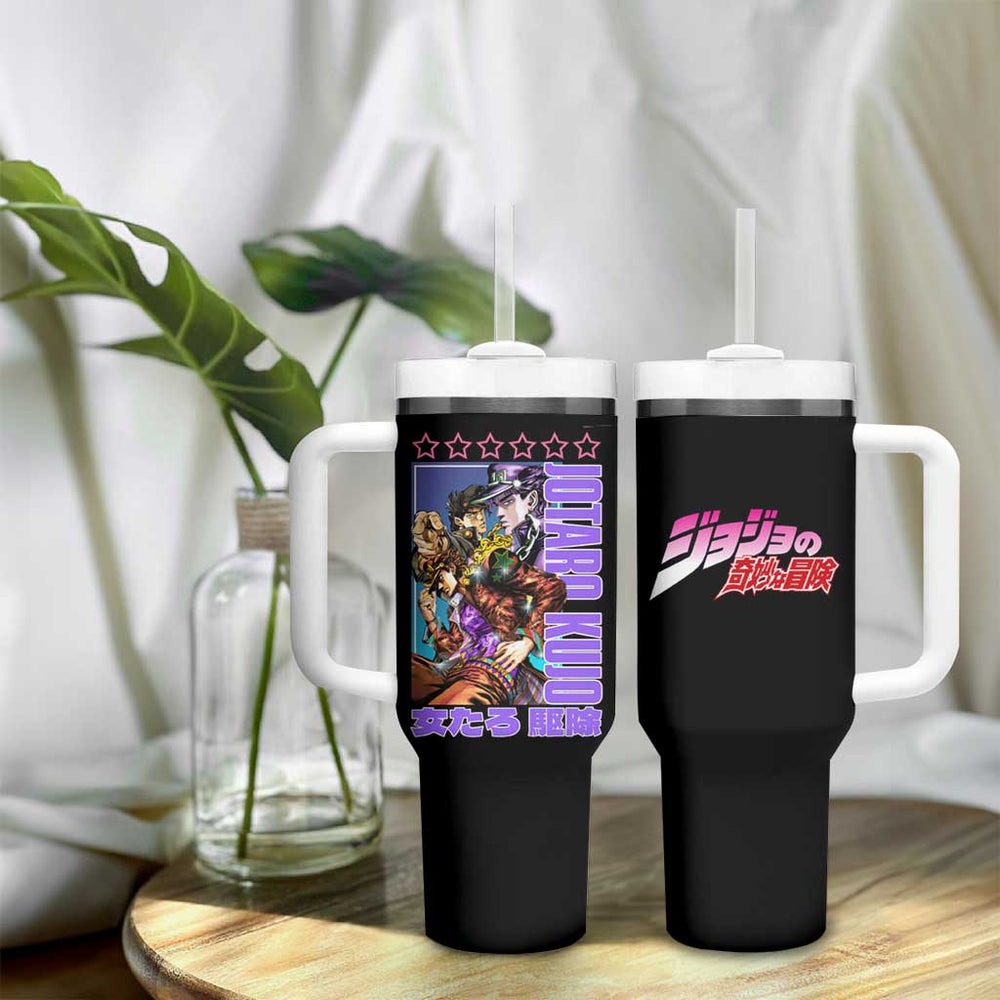 Jotaro Kujo - JoJo's Bizarre Adventure Tumbler With Handle Anime Style TS04 Jotaro Kujo - JoJo's Bizarre Adventure Tumbler With Handle Anime Style TS04