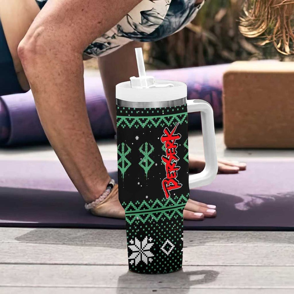 Judeau Berserk Tumbler With Handle Anime Run Symbol Blood Style TS04 Judeau Berserk Tumbler With Handle Anime Run Symbol Blood Style TS04