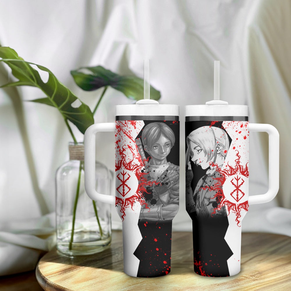 Judeau Berserk Tumbler With Handle Anime Run Symbol Blood Style TS04 Judeau Berserk Tumbler With Handle Anime Run Symbol Blood Style TS04