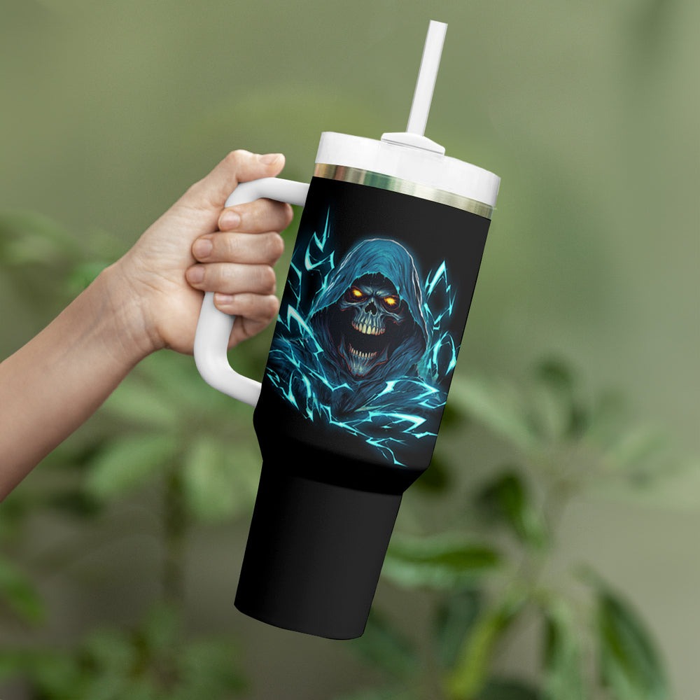 Judge Me When Mad Reaper Skull Tumbler With Handle TS04 Judge Me When Mad Reaper Skull Tumbler With Handle TS04