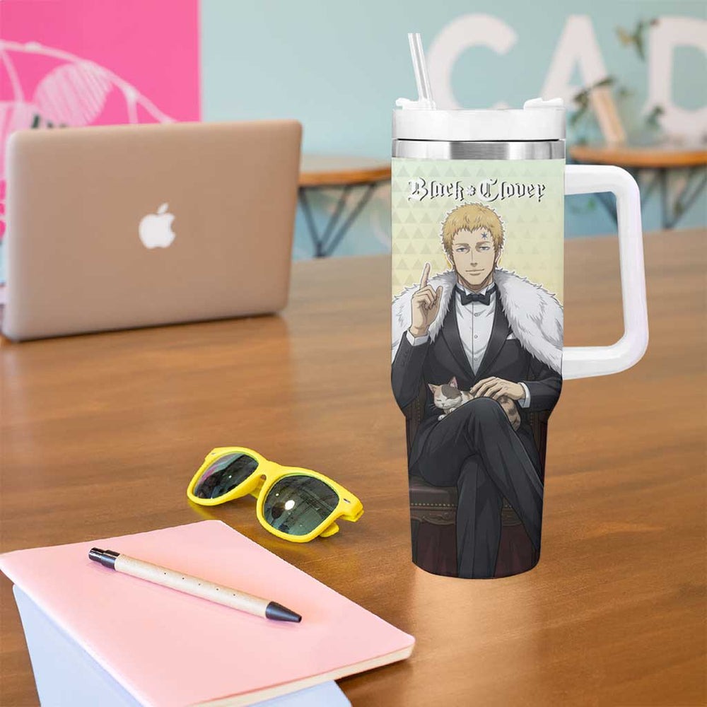 Julius Novachrono Tumbler With Handle Regal Anime Illustration Style TS04 Julius Novachrono Tumbler With Handle Regal Anime Illustration Style TS04