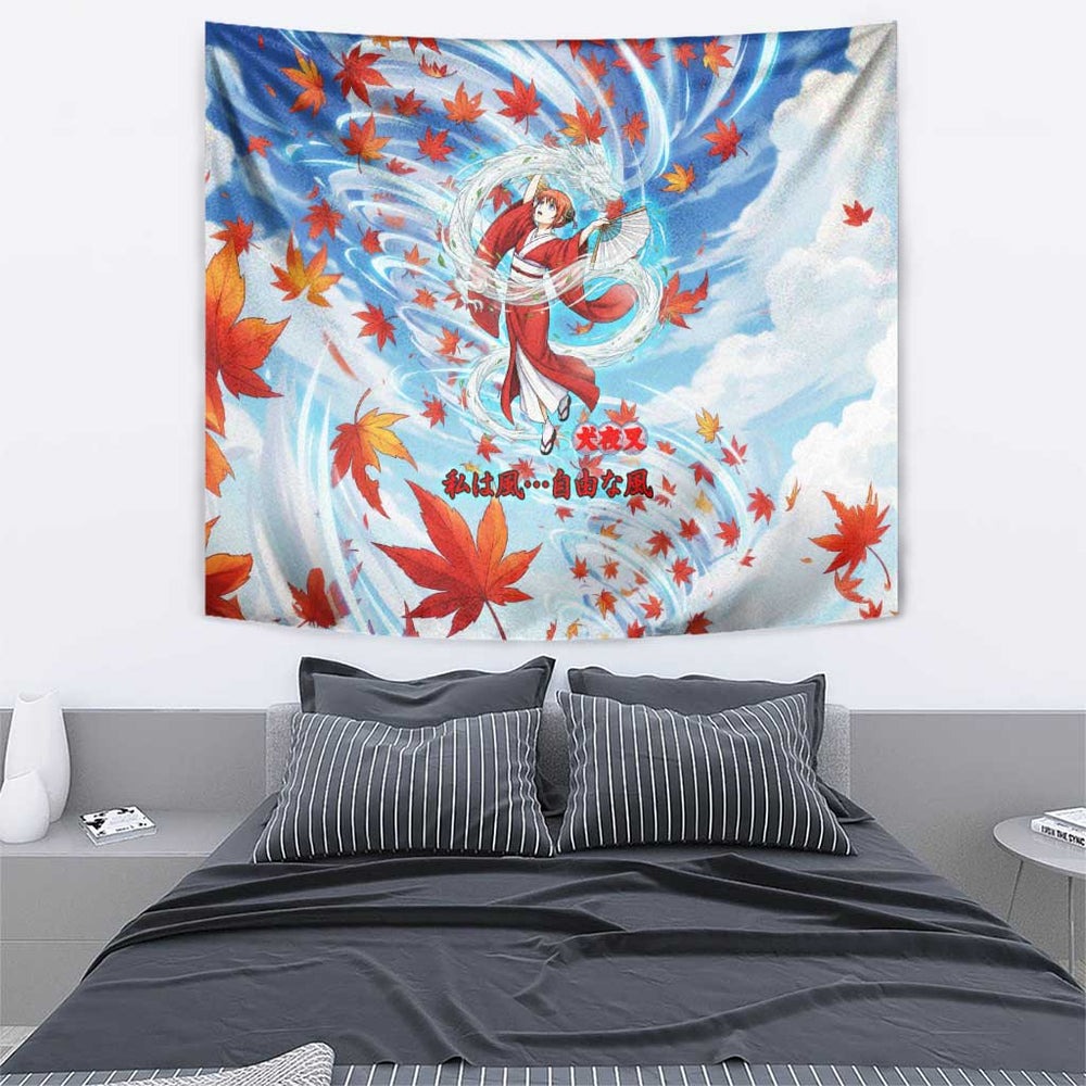 Kagura Inuyasha Series Tumbler With Handle Wind Spirit Anime Style with Autumn Maple Leaves TS04 Kagura Inuyasha Series Tumbler With Handle Wind Spirit Anime Style with Autumn Maple Leaves TS04