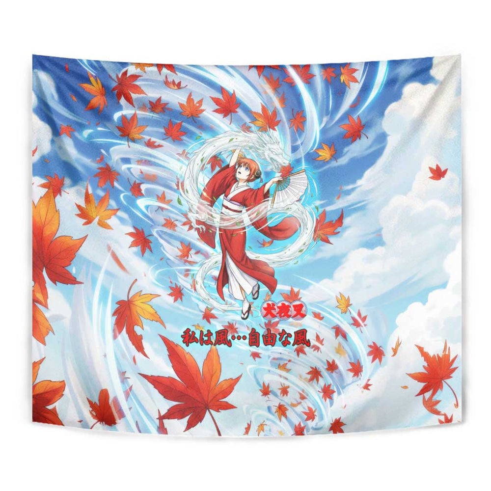Kagura Inuyasha Series Tumbler With Handle Wind Spirit Anime Style with Autumn Maple Leaves TS04 Kagura Inuyasha Series Tumbler With Handle Wind Spirit Anime Style with Autumn Maple Leaves TS04