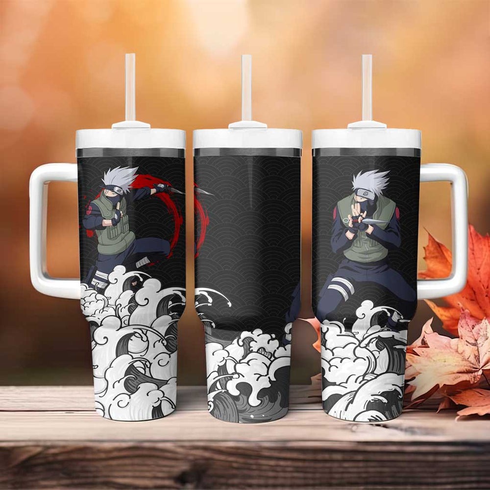 Kakashi Hatake Japanese Kanagawa - Naruto Tumbler With Handle Anime Japan Style TS04 Kakashi Hatake Japanese Kanagawa - Naruto Tumbler With Handle Anime Japan Style TS04