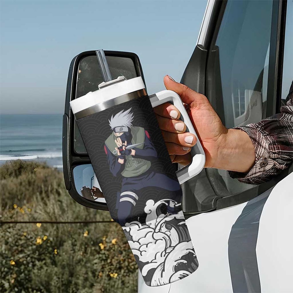 Kakashi Hatake Japanese Kanagawa - Naruto Tumbler With Handle Anime Japan Style TS04 Kakashi Hatake Japanese Kanagawa - Naruto Tumbler With Handle Anime Japan Style TS04