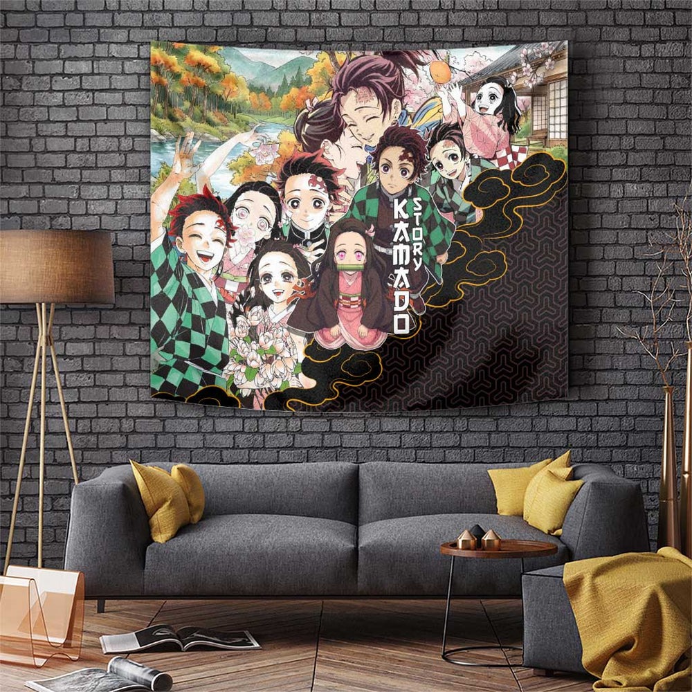 Kamado Siblings Demon Slayer Collage Design Tumbler With Handle with Tanjiro and Nezuko in Scenic Background TS04 Kamado Siblings Demon Slayer Collage Design Tumbler With Handle with Tanjiro and Nezuko in Scenic Background TS04