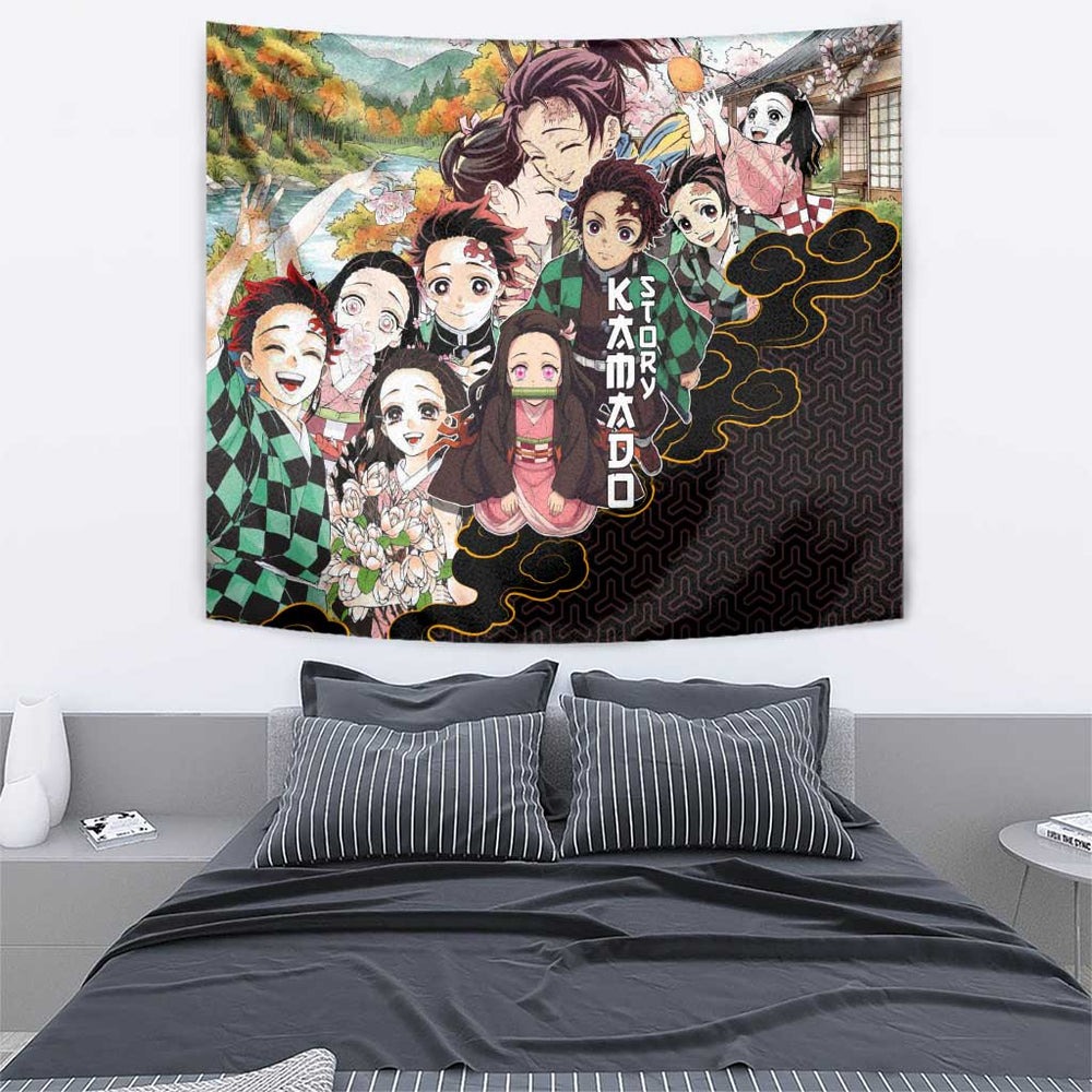 Kamado Siblings Demon Slayer Collage Design Tumbler With Handle with Tanjiro and Nezuko in Scenic Background TS04 Kamado Siblings Demon Slayer Collage Design Tumbler With Handle with Tanjiro and Nezuko in Scenic Background TS04
