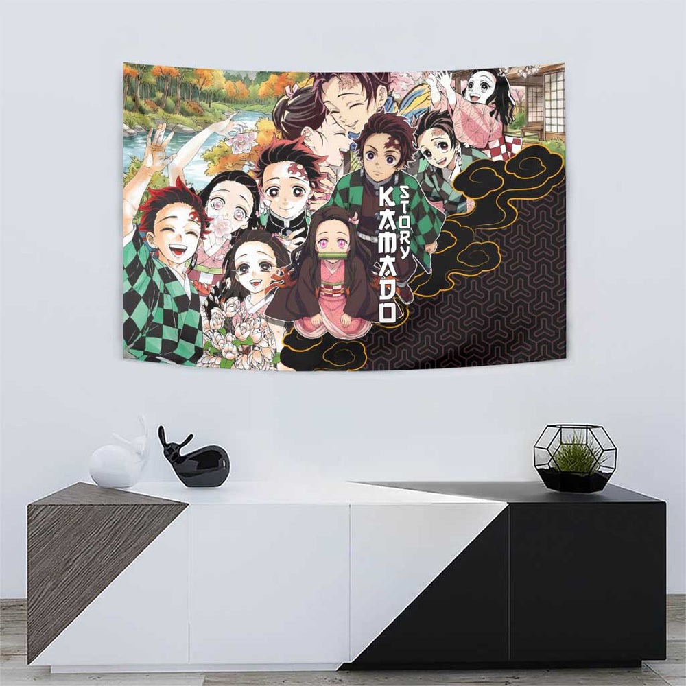 Kamado Siblings Demon Slayer Collage Design Tumbler With Handle with Tanjiro and Nezuko in Scenic Background TS04 Kamado Siblings Demon Slayer Collage Design Tumbler With Handle with Tanjiro and Nezuko in Scenic Background TS04
