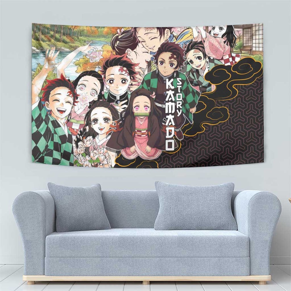 Kamado Siblings Demon Slayer Collage Design Tumbler With Handle with Tanjiro and Nezuko in Scenic Background TS04 Kamado Siblings Demon Slayer Collage Design Tumbler With Handle with Tanjiro and Nezuko in Scenic Background TS04