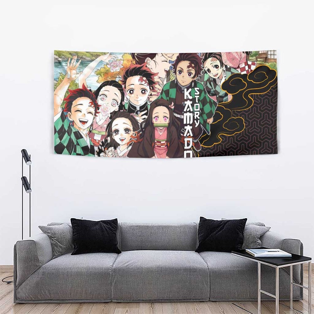 Kamado Siblings Demon Slayer Collage Design Tumbler With Handle with Tanjiro and Nezuko in Scenic Background TS04 Kamado Siblings Demon Slayer Collage Design Tumbler With Handle with Tanjiro and Nezuko in Scenic Background TS04