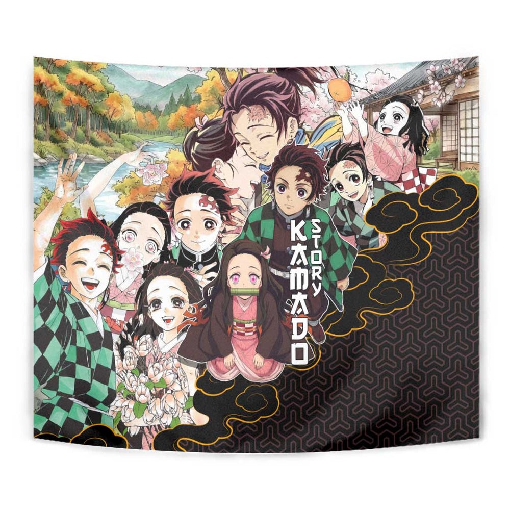 Kamado Siblings Demon Slayer Collage Design Tumbler With Handle with Tanjiro and Nezuko in Scenic Background TS04 Kamado Siblings Demon Slayer Collage Design Tumbler With Handle with Tanjiro and Nezuko in Scenic Background TS04