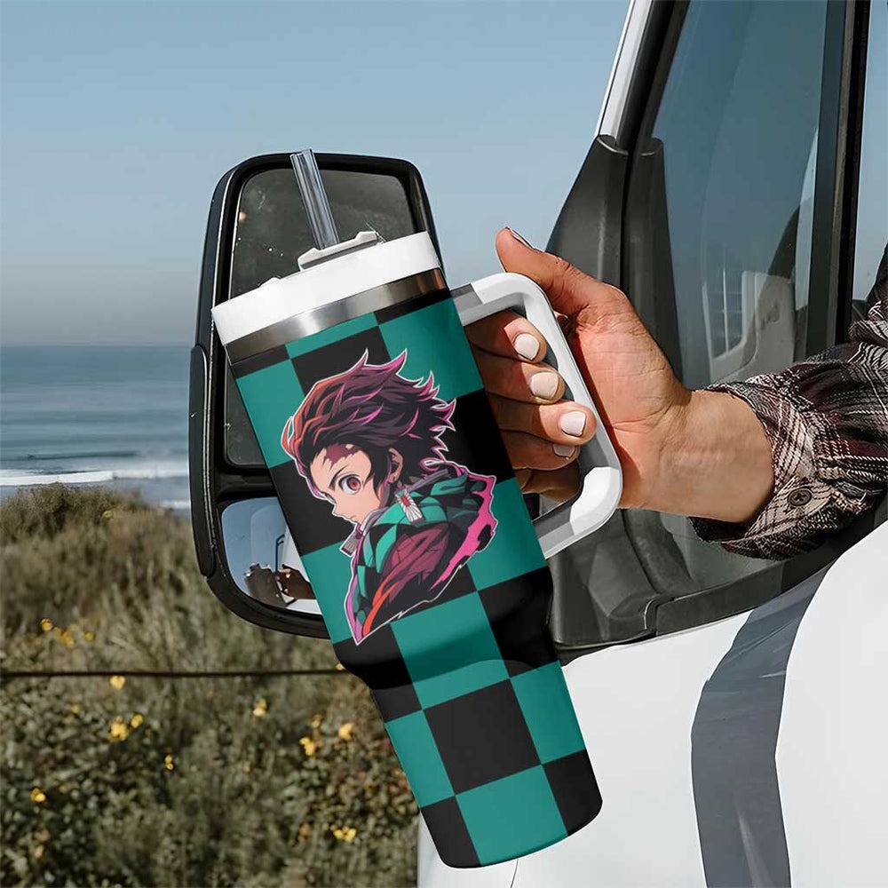 Kamado Tanjiro Demon Slayer Tumbler With Handle Anime Style TS04 Kamado Tanjiro Demon Slayer Tumbler With Handle Anime Style TS04