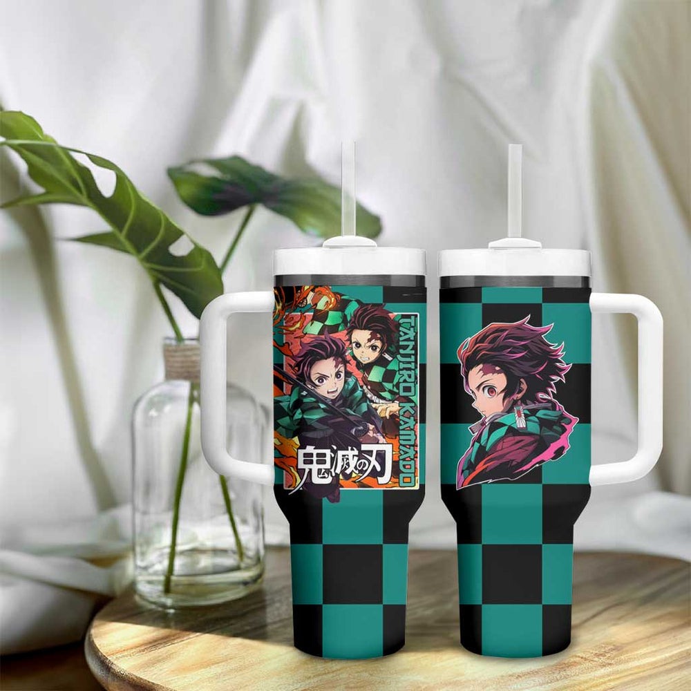 Kamado Tanjiro Demon Slayer Tumbler With Handle Anime Style TS04 Kamado Tanjiro Demon Slayer Tumbler With Handle Anime Style TS04