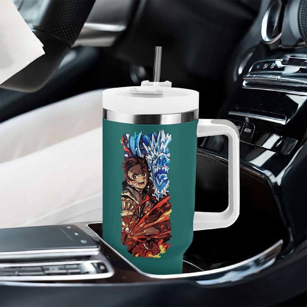 Kamado Tanjiro V2 Demon Slayer Tumbler With Handle Japan Anime Style TS04 Kamado Tanjiro V2 Demon Slayer Tumbler With Handle Japan Anime Style TS04