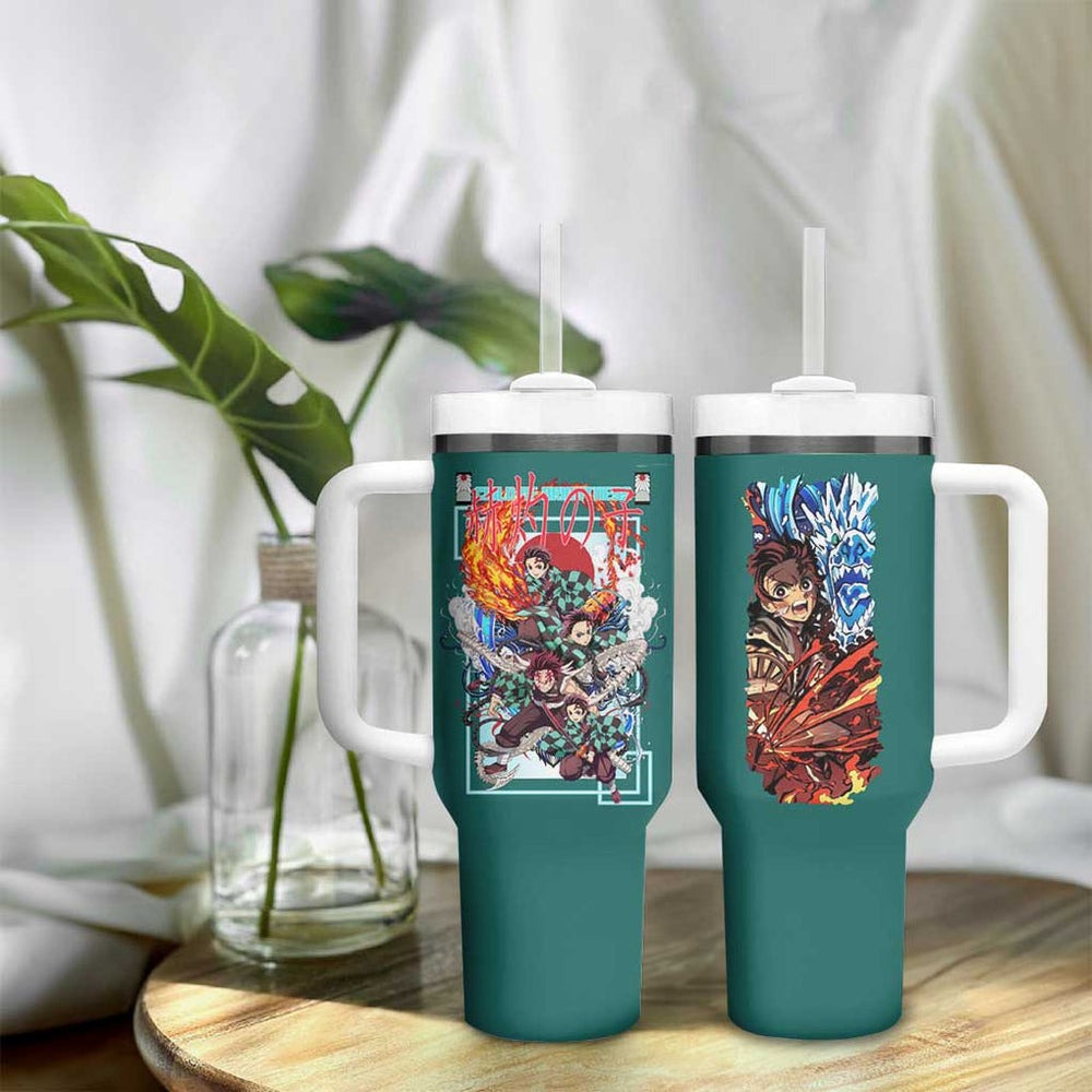 Kamado Tanjiro V2 Demon Slayer Tumbler With Handle Japan Anime Style TS04 Kamado Tanjiro V2 Demon Slayer Tumbler With Handle Japan Anime Style TS04