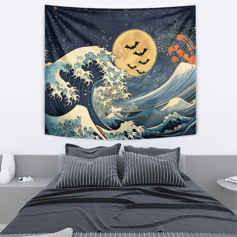 Kanagawa Wave Janpan Halloween Tumbler With Handle Japan Art Style TS04 Kanagawa Wave Janpan Halloween Tumbler With Handle Japan Art Style TS04
