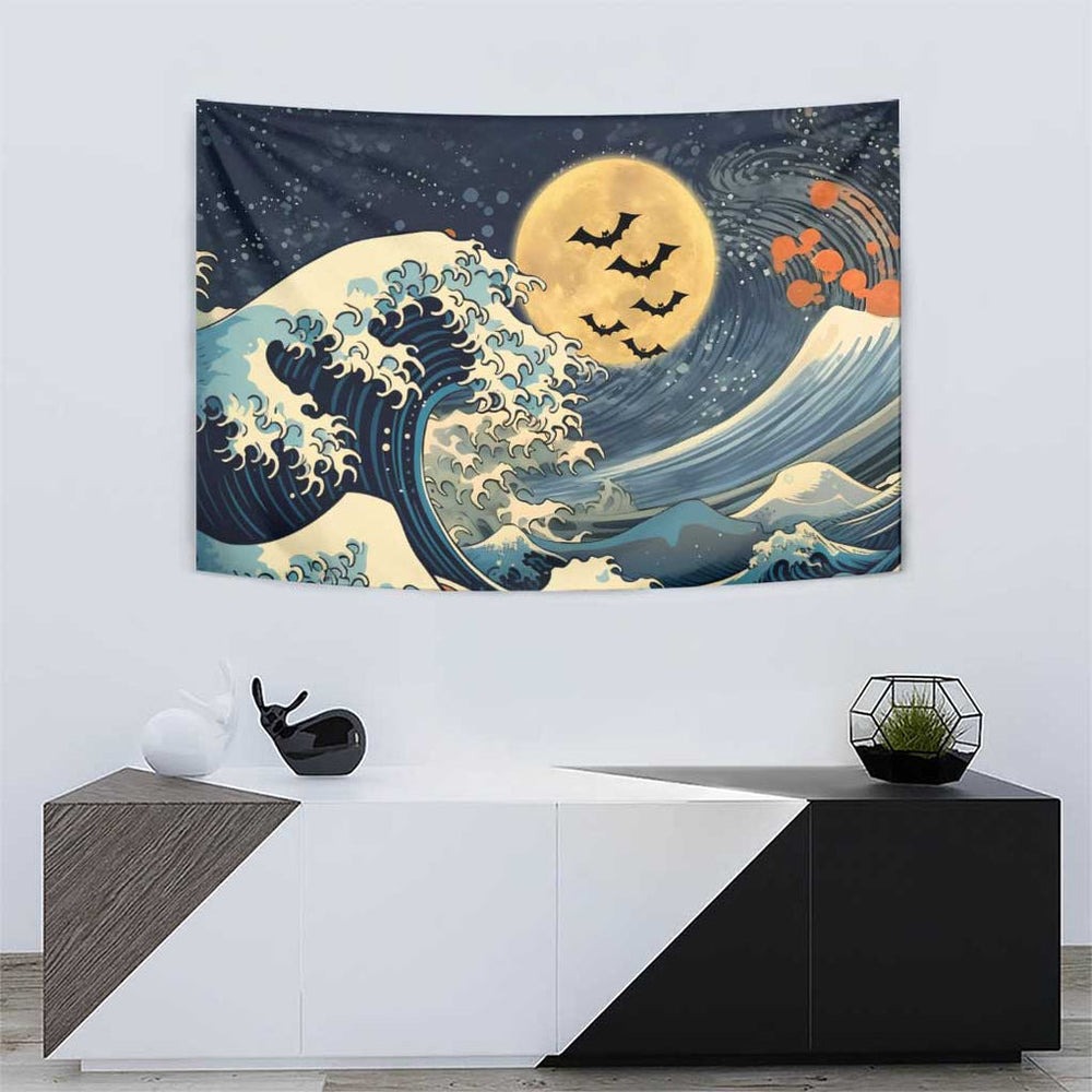 Kanagawa Wave Janpan Halloween Tumbler With Handle Japan Art Style TS04 Kanagawa Wave Janpan Halloween Tumbler With Handle Japan Art Style TS04