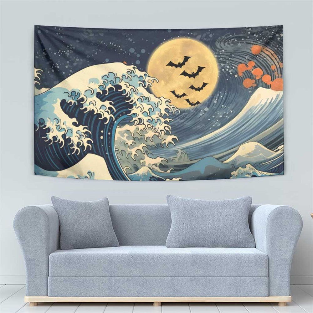 Kanagawa Wave Janpan Halloween Tumbler With Handle Japan Art Style TS04 Kanagawa Wave Janpan Halloween Tumbler With Handle Japan Art Style TS04