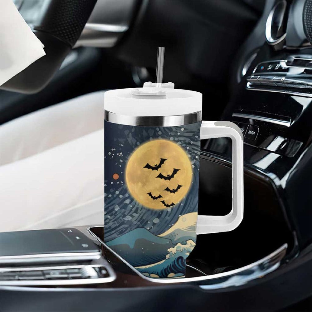 Kanagawa Wave Janpan Halloween Tumbler With Handle Japan Art Style TS04 Kanagawa Wave Janpan Halloween Tumbler With Handle Japan Art Style TS04