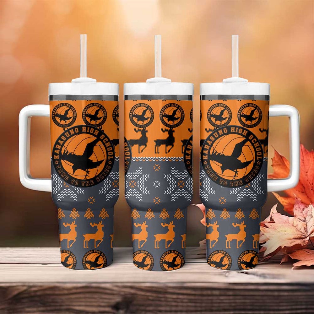 Karasuno - Haikyuu Tumbler With Handle Anime Mix Christmas Style TS04 Karasuno - Haikyuu Tumbler With Handle Anime Mix Christmas Style TS04