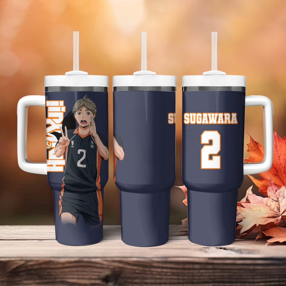 Karasuno Koshi Sugawara Tumbler With Handle Haikyu TS04 Karasuno Koshi Sugawara Tumbler With Handle Haikyu TS04
