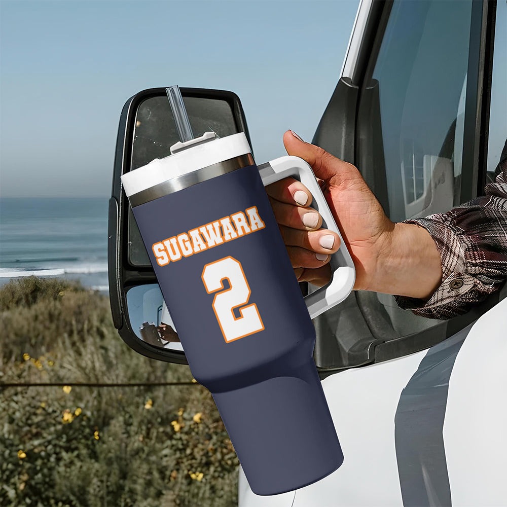 Karasuno Koshi Sugawara Tumbler With Handle Haikyu TS04 Karasuno Koshi Sugawara Tumbler With Handle Haikyu TS04
