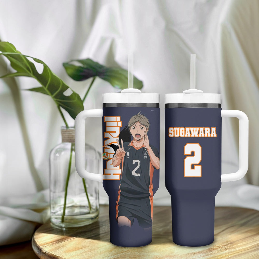 Karasuno Koshi Sugawara Tumbler With Handle Haikyu TS04 Karasuno Koshi Sugawara Tumbler With Handle Haikyu TS04
