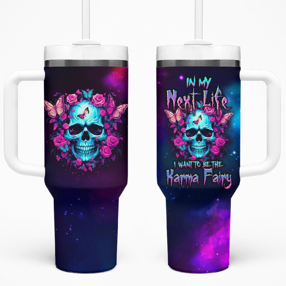 Karma Fairy Skull Galaxy Tumbler With Handle TS04 Karma Fairy Skull Galaxy Tumbler With Handle TS04