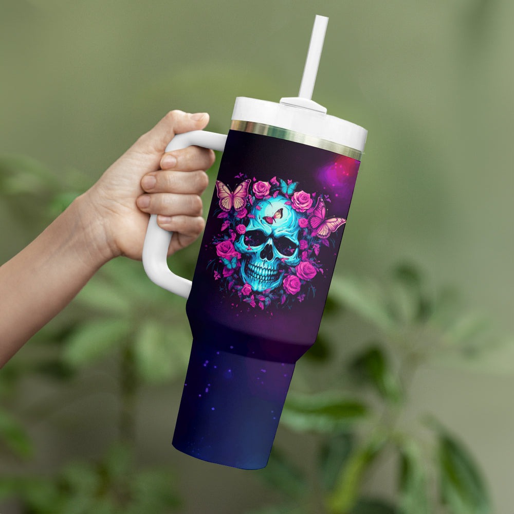 Karma Fairy Skull Galaxy Tumbler With Handle TS04 Karma Fairy Skull Galaxy Tumbler With Handle TS04