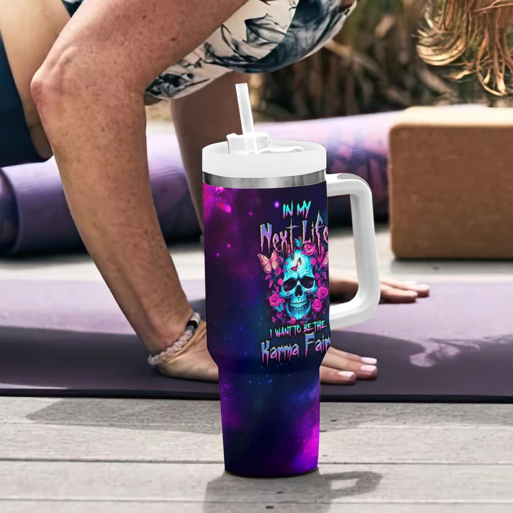 Karma Fairy Skull Galaxy Tumbler With Handle TS04 Karma Fairy Skull Galaxy Tumbler With Handle TS04