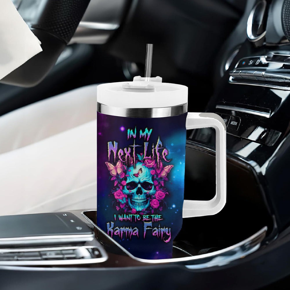 Karma Fairy Skull Galaxy Tumbler With Handle TS04 Karma Fairy Skull Galaxy Tumbler With Handle TS04