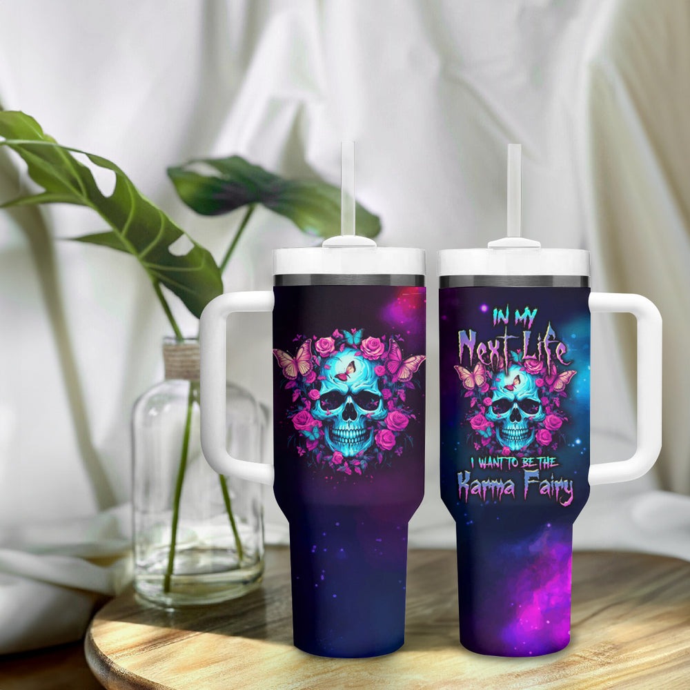 Karma Fairy Skull Galaxy Tumbler With Handle TS04 Karma Fairy Skull Galaxy Tumbler With Handle TS04