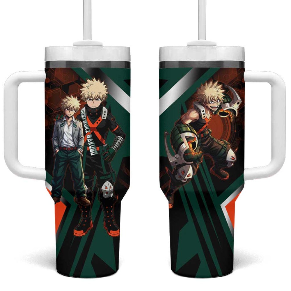 Katsuki Bakugo Tumbler With Handle Explosive Anime Action Illustration with Fiery Combat Effects TS04 Katsuki Bakugo Tumbler With Handle Explosive Anime Action Illustration with Fiery Combat Effects TS04
