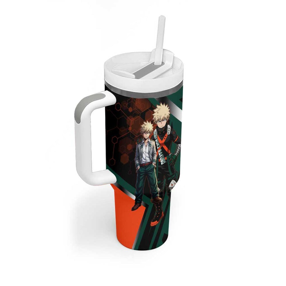 Katsuki Bakugo Tumbler With Handle Explosive Anime Action Illustration with Fiery Combat Effects TS04 Katsuki Bakugo Tumbler With Handle Explosive Anime Action Illustration with Fiery Combat Effects TS04