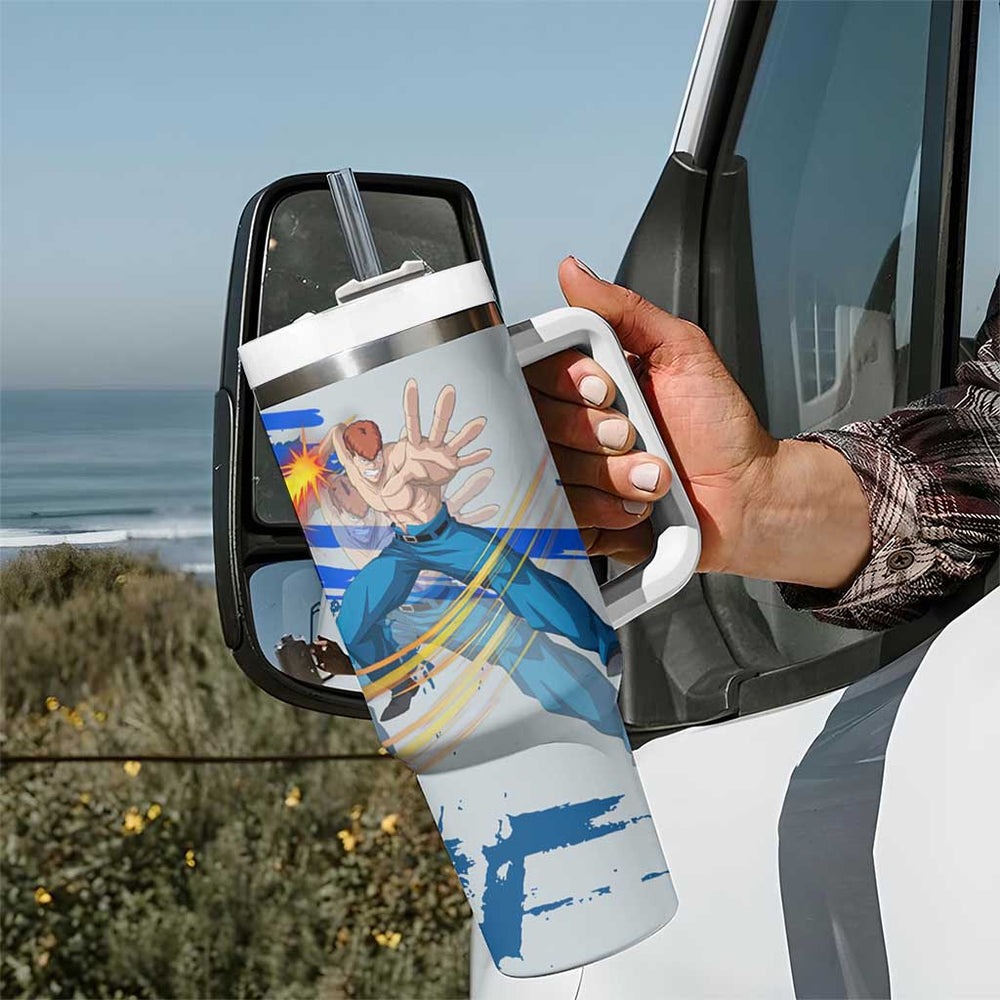 Kazuma Kuwabara - Yu yu Hakusho Tumbler With Handle Anime Style TS04 Kazuma Kuwabara - Yu yu Hakusho Tumbler With Handle Anime Style TS04