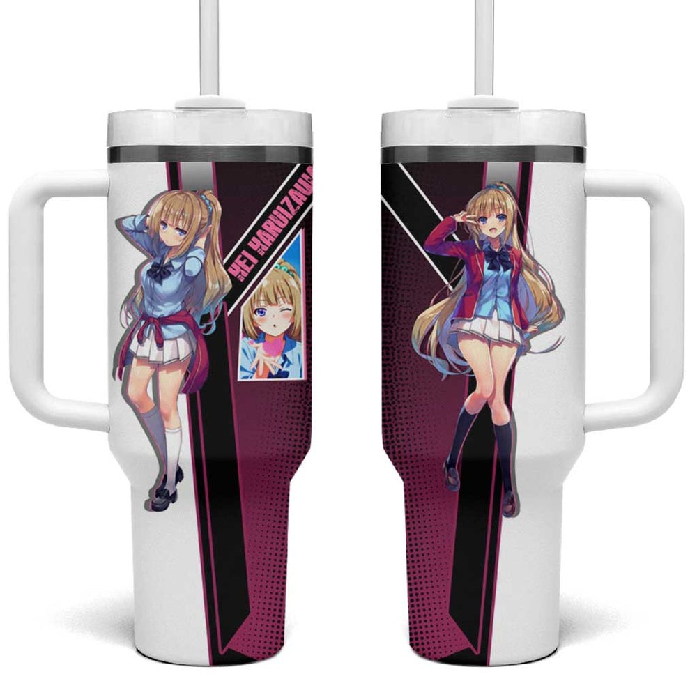 Kei Karuizawa Tumbler With Handle Playful Modern School Anime Style TS04 Kei Karuizawa Tumbler With Handle Playful Modern School Anime Style TS04