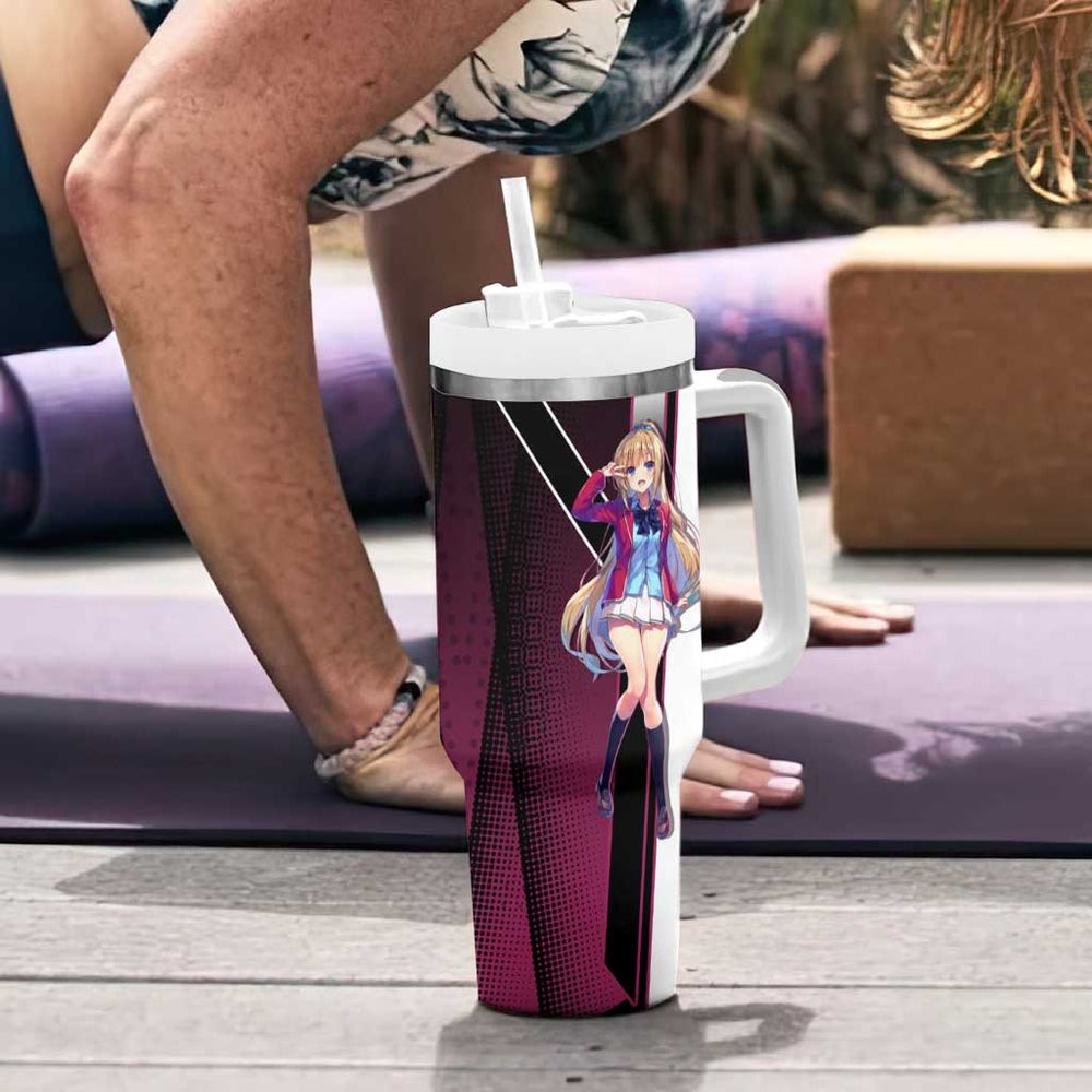 Kei Karuizawa Tumbler With Handle Playful Modern School Anime Style TS04 Kei Karuizawa Tumbler With Handle Playful Modern School Anime Style TS04